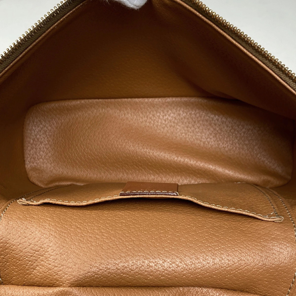 Celine Macadam Vanity Bag Shoulder Handbag Cosmetic Clutch Canvas Brown - Picture 6 of 6